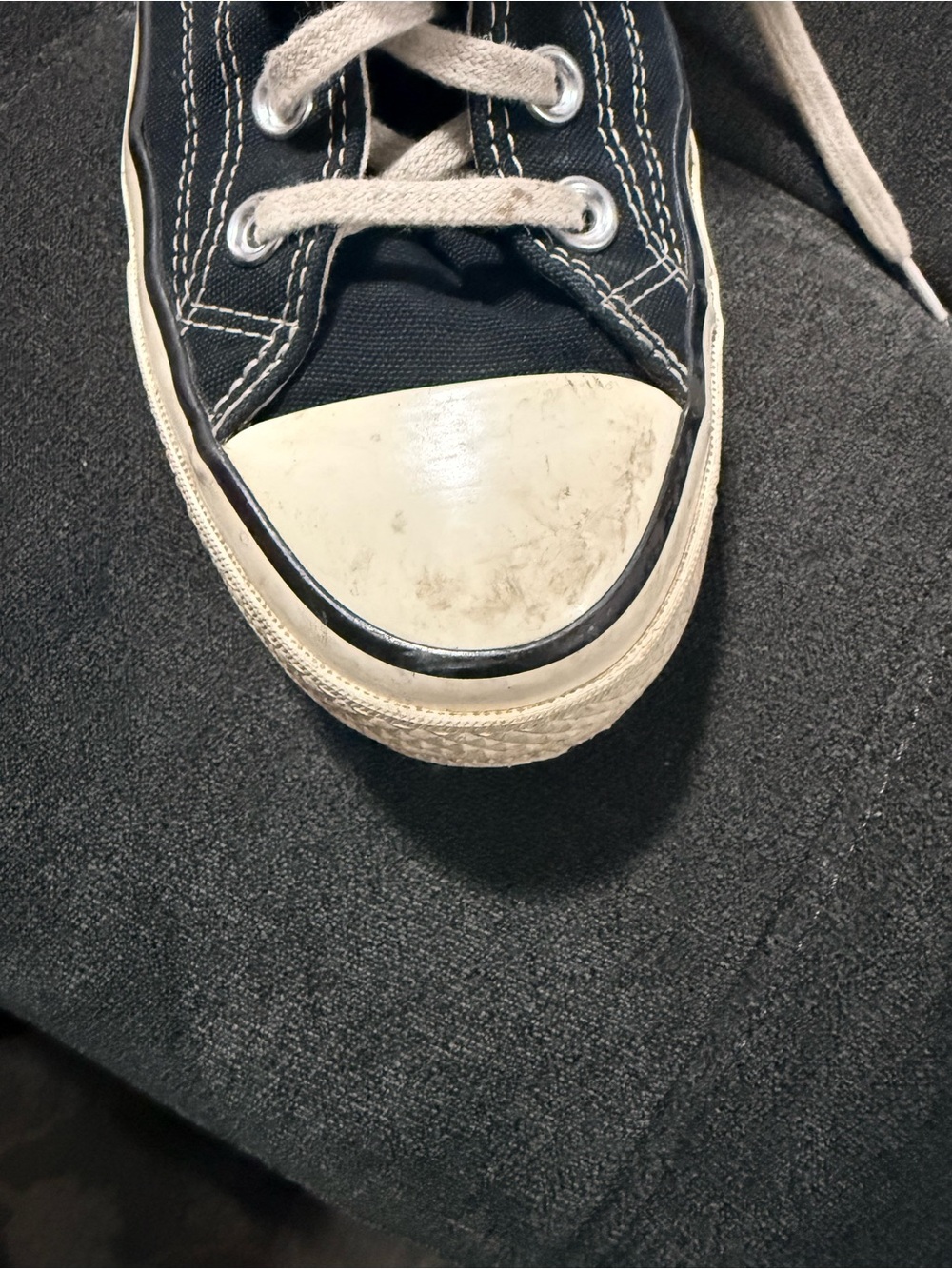 Converse Black High-Top Canvas Sneakers with White Trim size 8 men's 10 woman's - Picture 7 of 13
